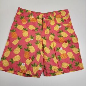 Girls Vintage Gymboree Pineapple Button Up Shorts Size 9